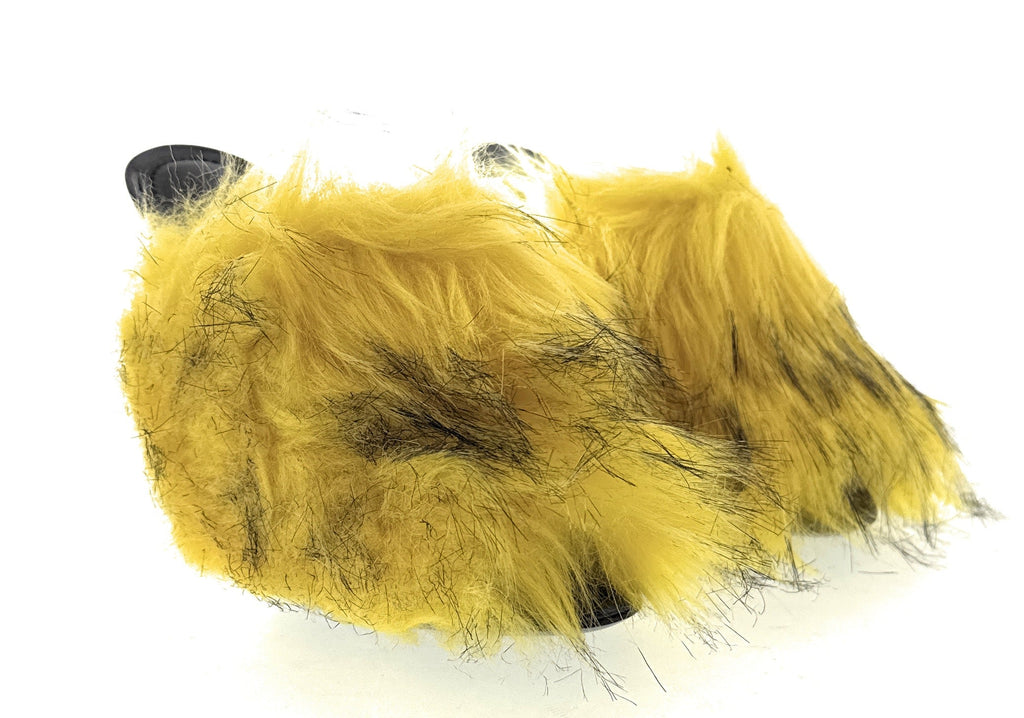 Dolce & Gabbana Yellow Feather Mule Sandals with Black Accents -EU36