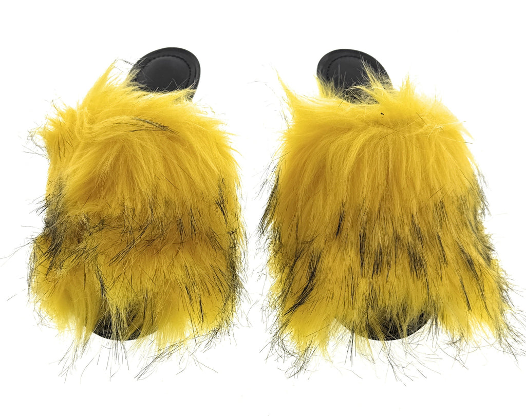Dolce & Gabbana Yellow Feather Mule Sandals with Black Accents -EU36