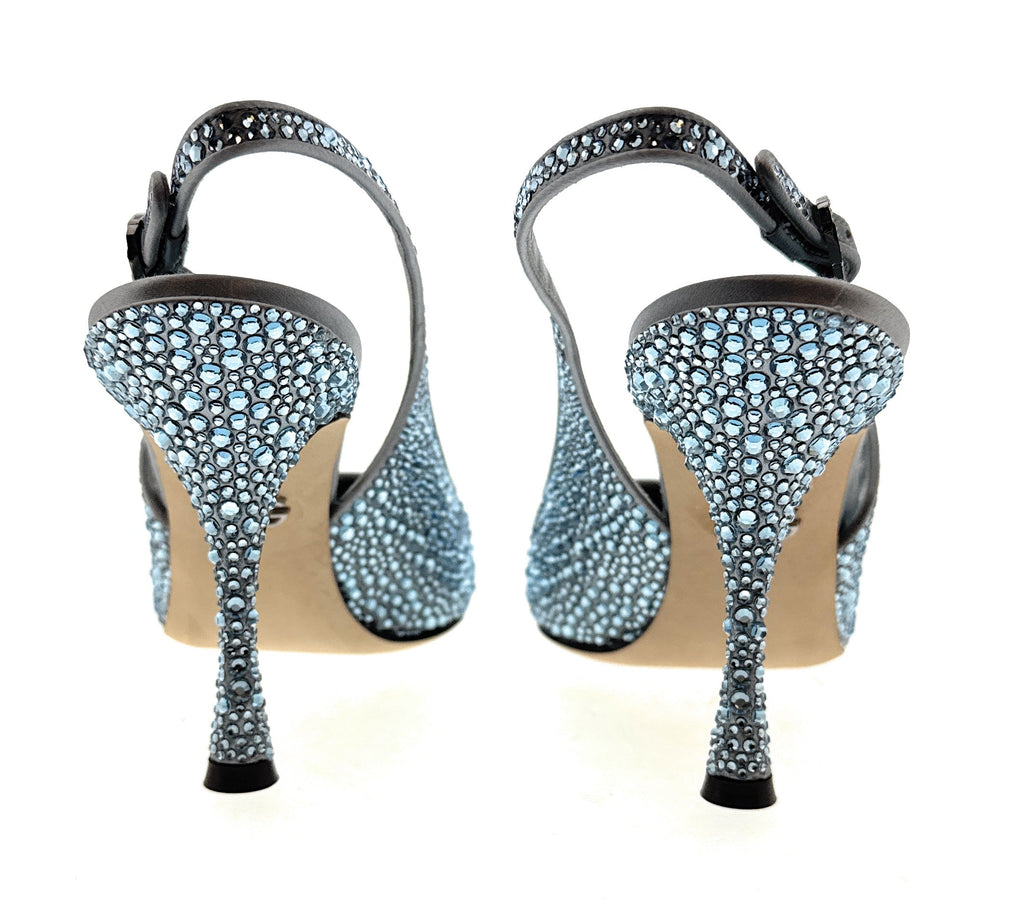 Dolce & Gabbana Blue Crystal Embellished Slingback Pumps-EU35