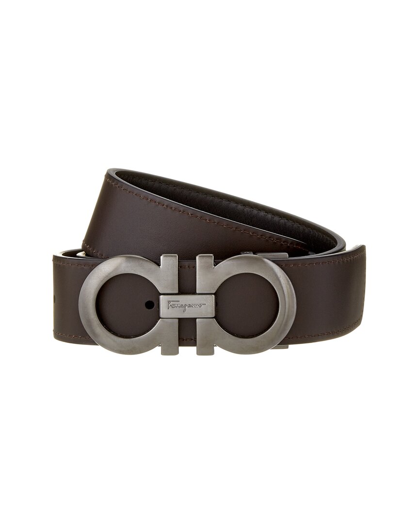 Ferragamo Double Gancio Reversible & Adjustable Leather Belt, 90