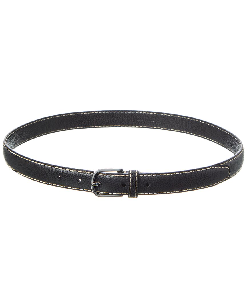Toteme Stitch Detail Leather Belt Black