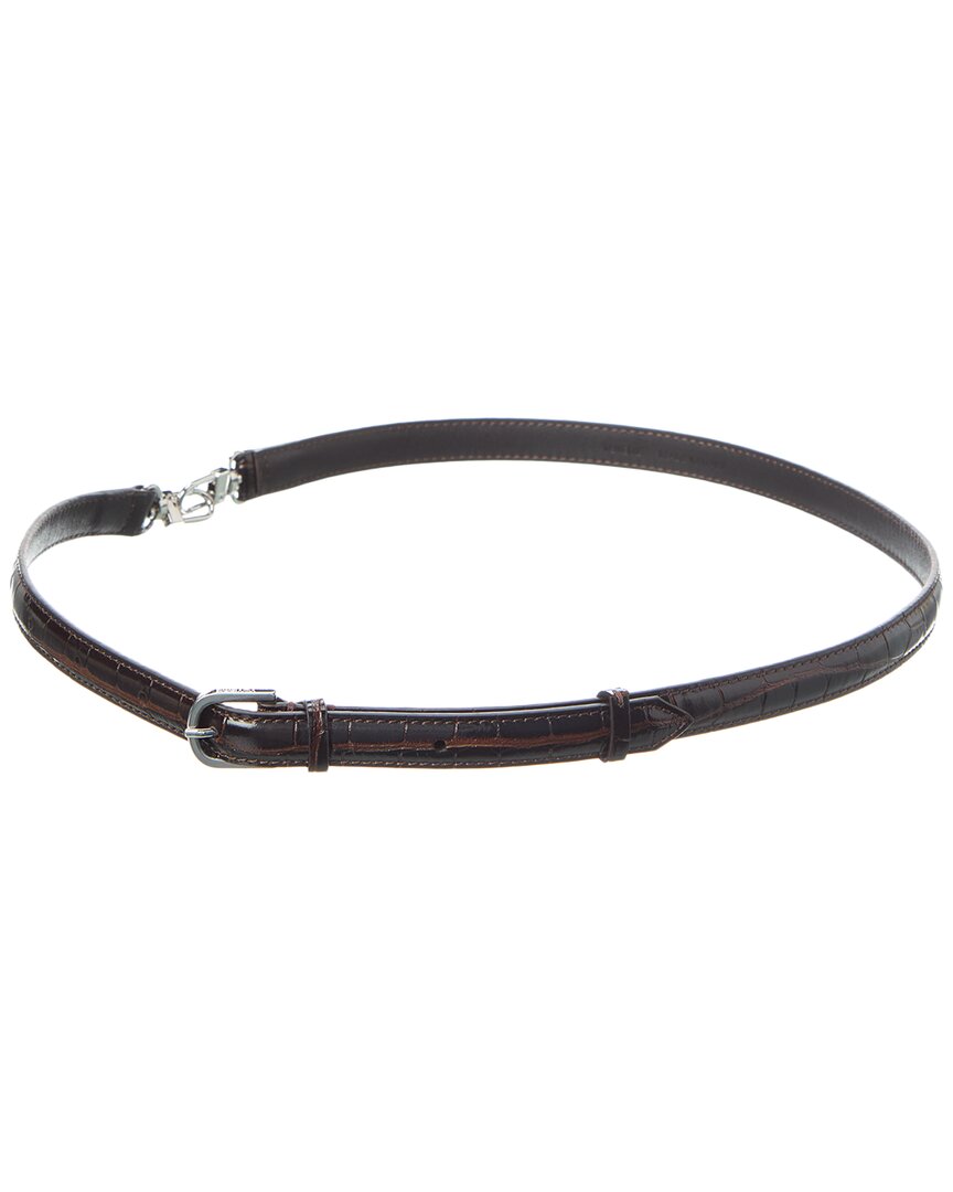Toteme Double Clasp Croc-Embossed Leather Belt
