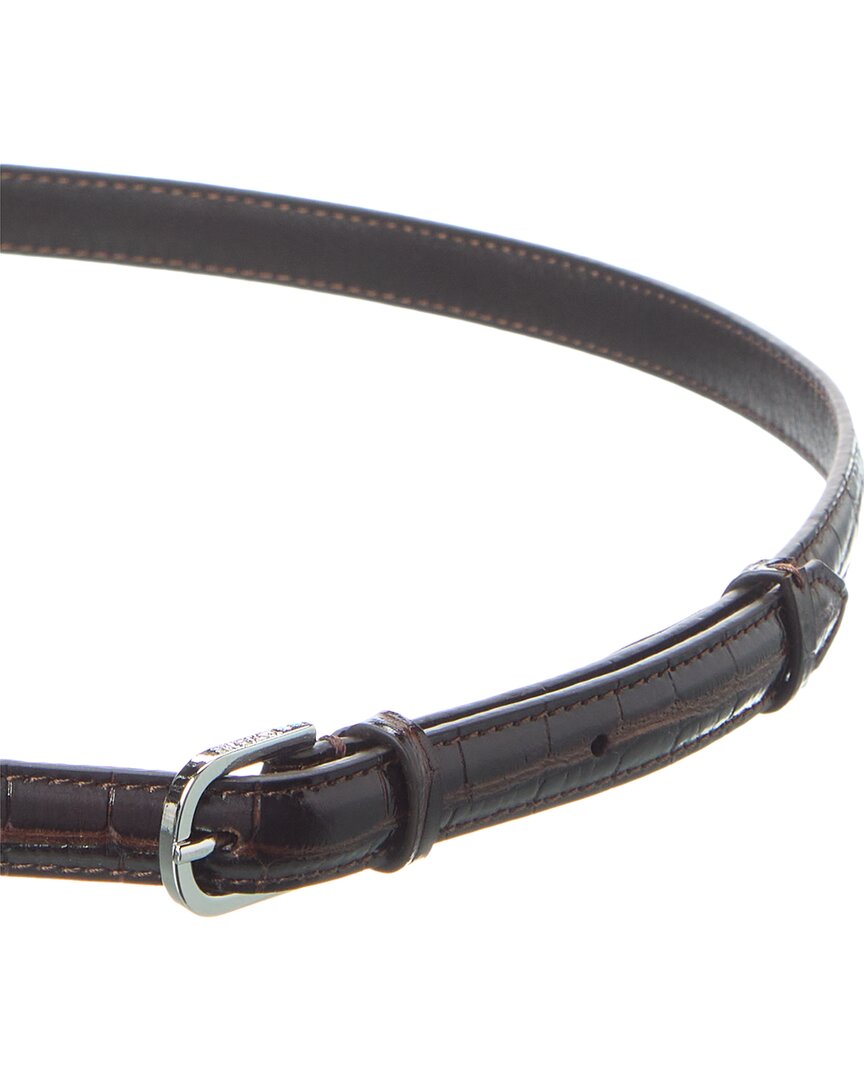 Toteme Double Clasp Croc-Embossed Leather Belt