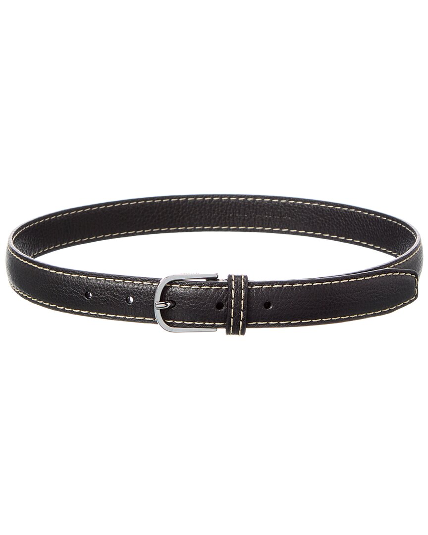 Toteme Stitch Detail Leather Belt Black