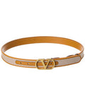 Valentino Vlogo Signature Canvas & Leather Belt
