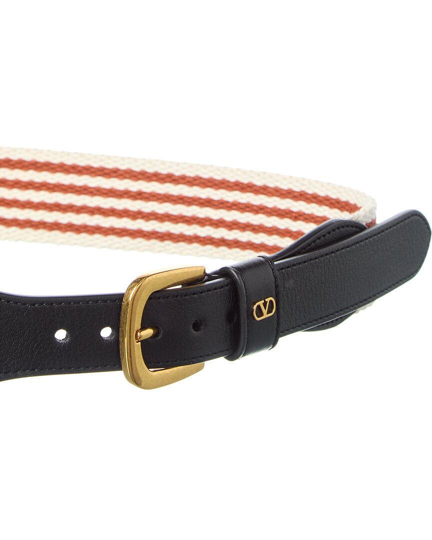 Valentino Vlogo Signature Ribbon & Leather Belt
