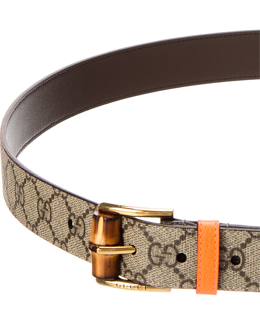Gucci Gg Supreme Canvas & Leather Belt