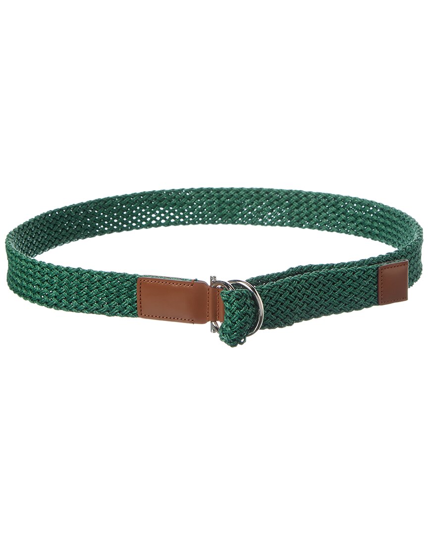 Ferragamo Woven & Leather Belt