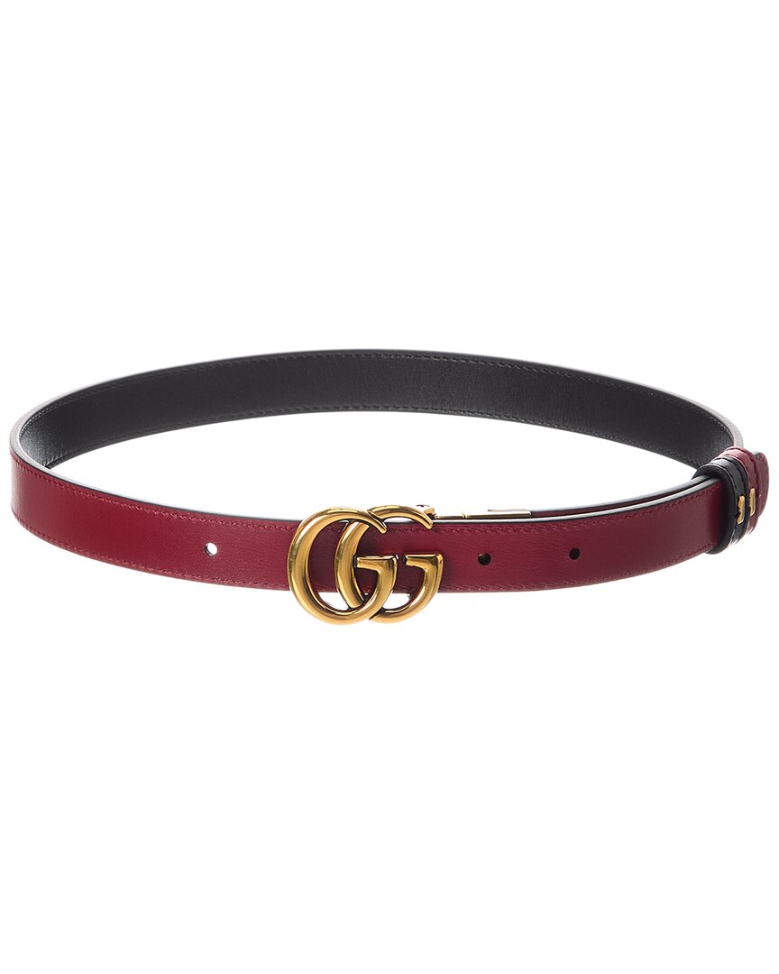 Gucci Gg Marmont Thin Reversible Leather Belt