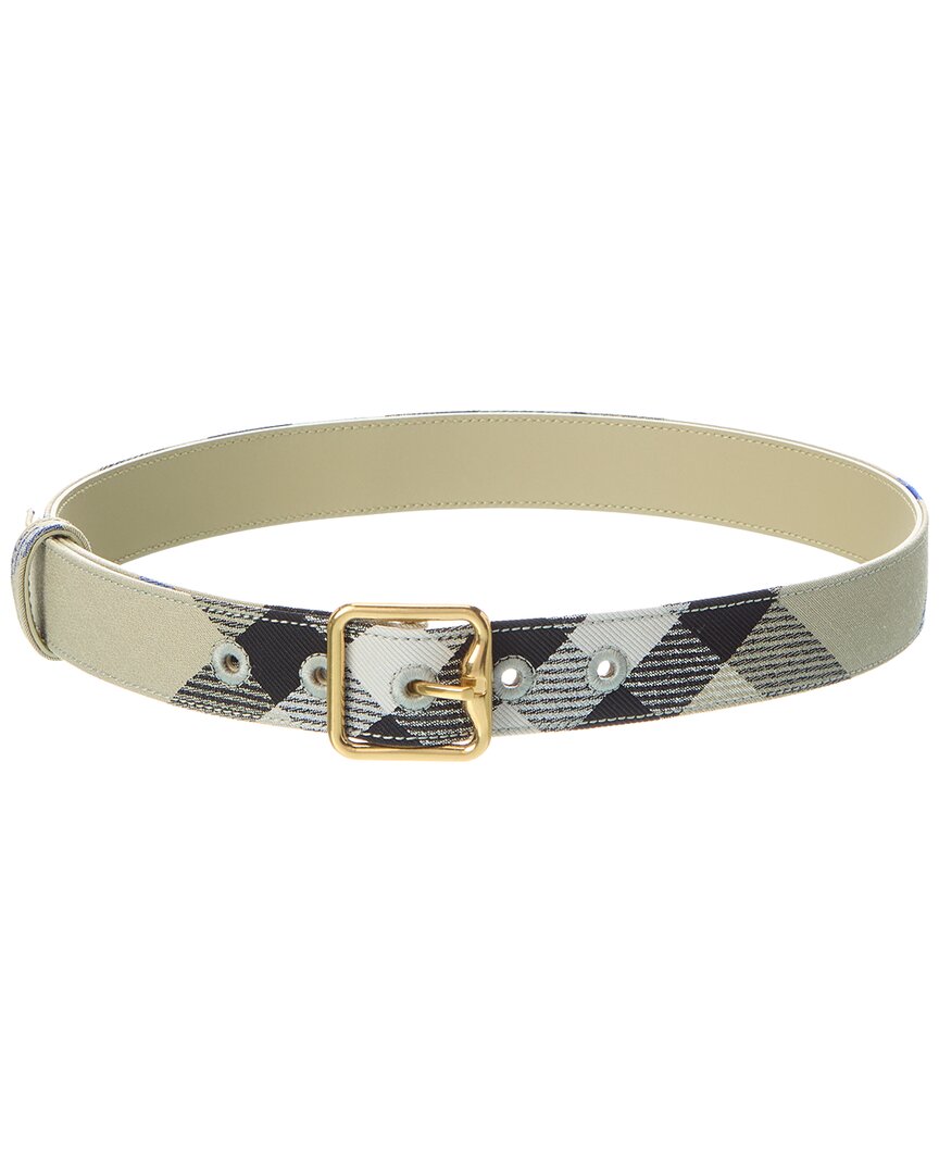 Burberry Check Canvas & Leather Belt