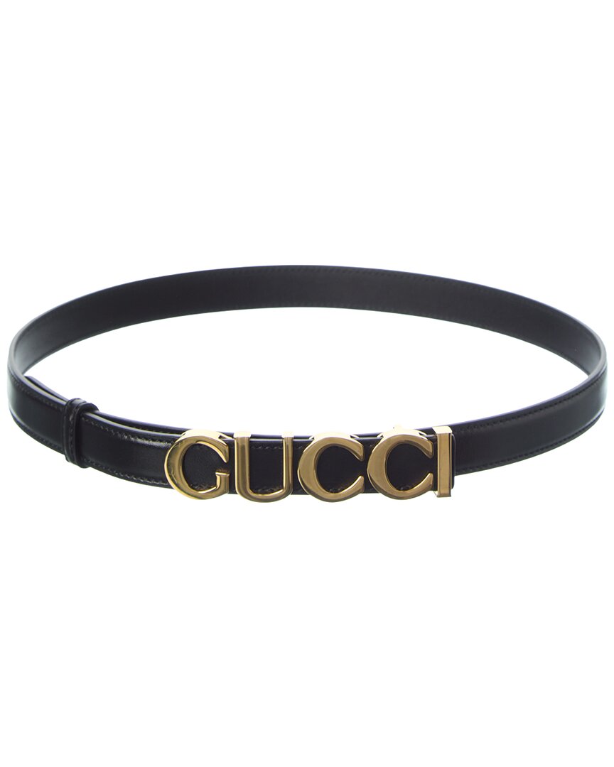 Gucci Buckle Thin Leather Belt