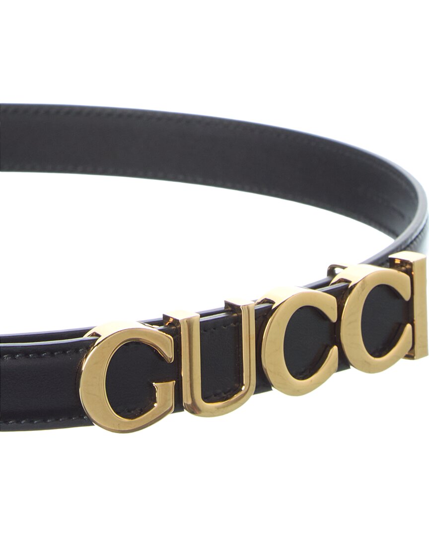 Gucci Buckle Thin Leather Belt