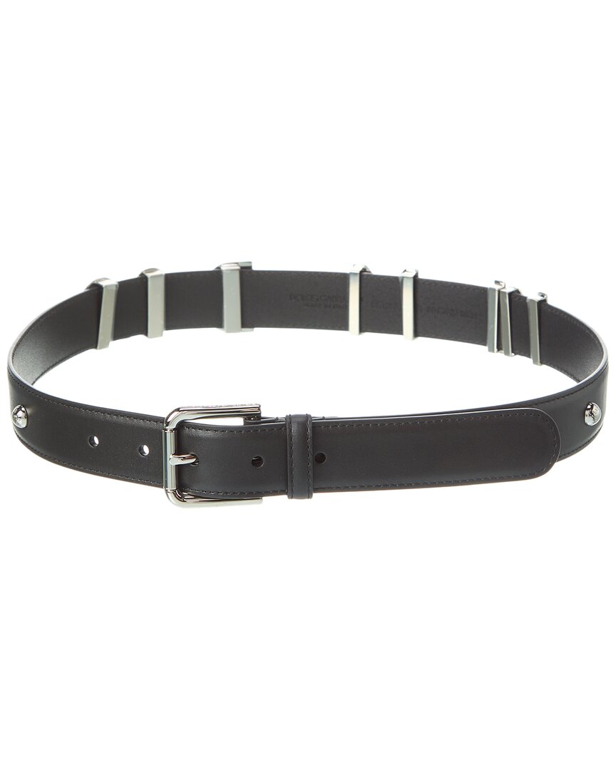 Dolce & Gabbana Kim Lettering Leather Belt