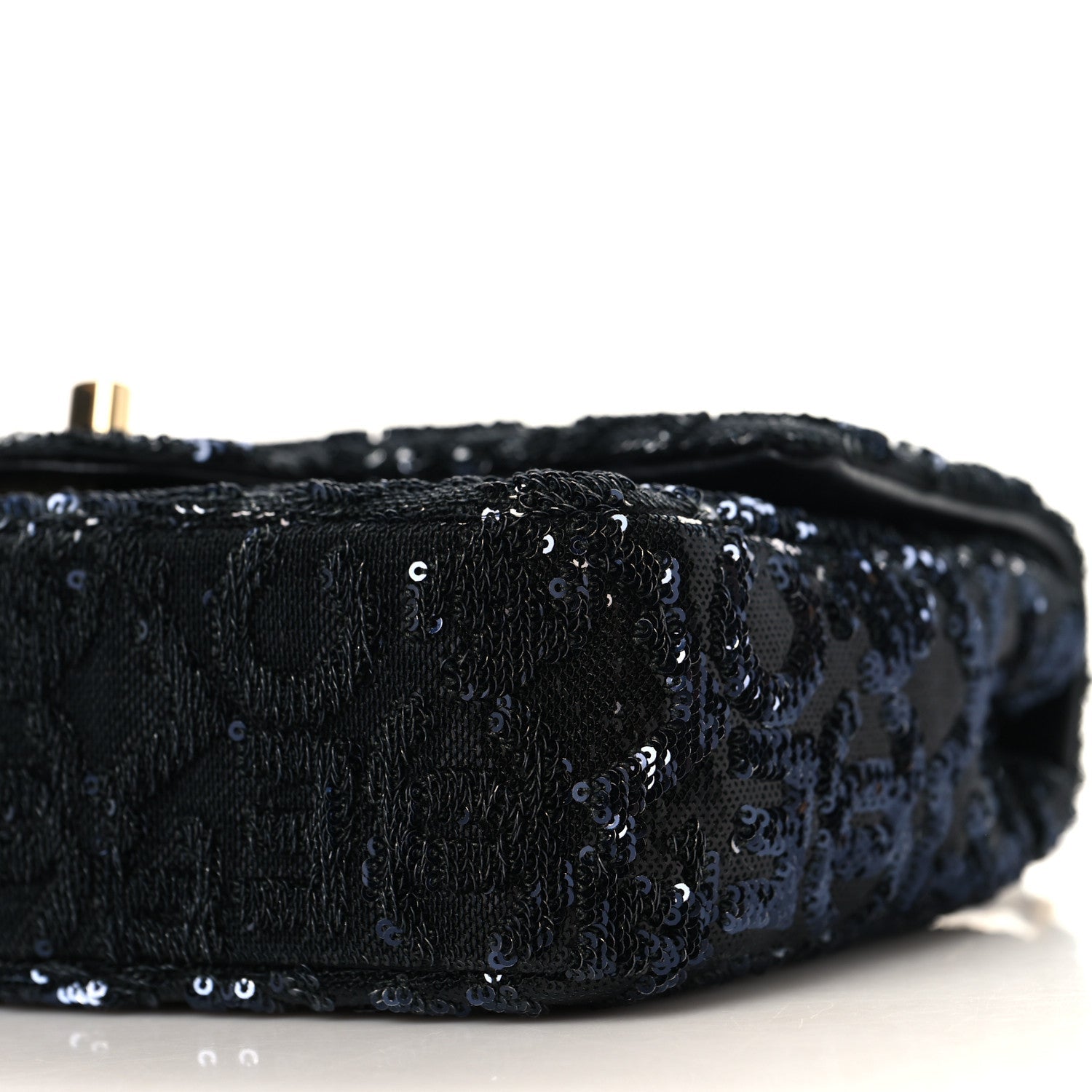 Sequin Quilted Small Single Flap Black