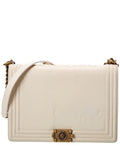 Chanel White Lambskin Leather Large Boy Bag (   )