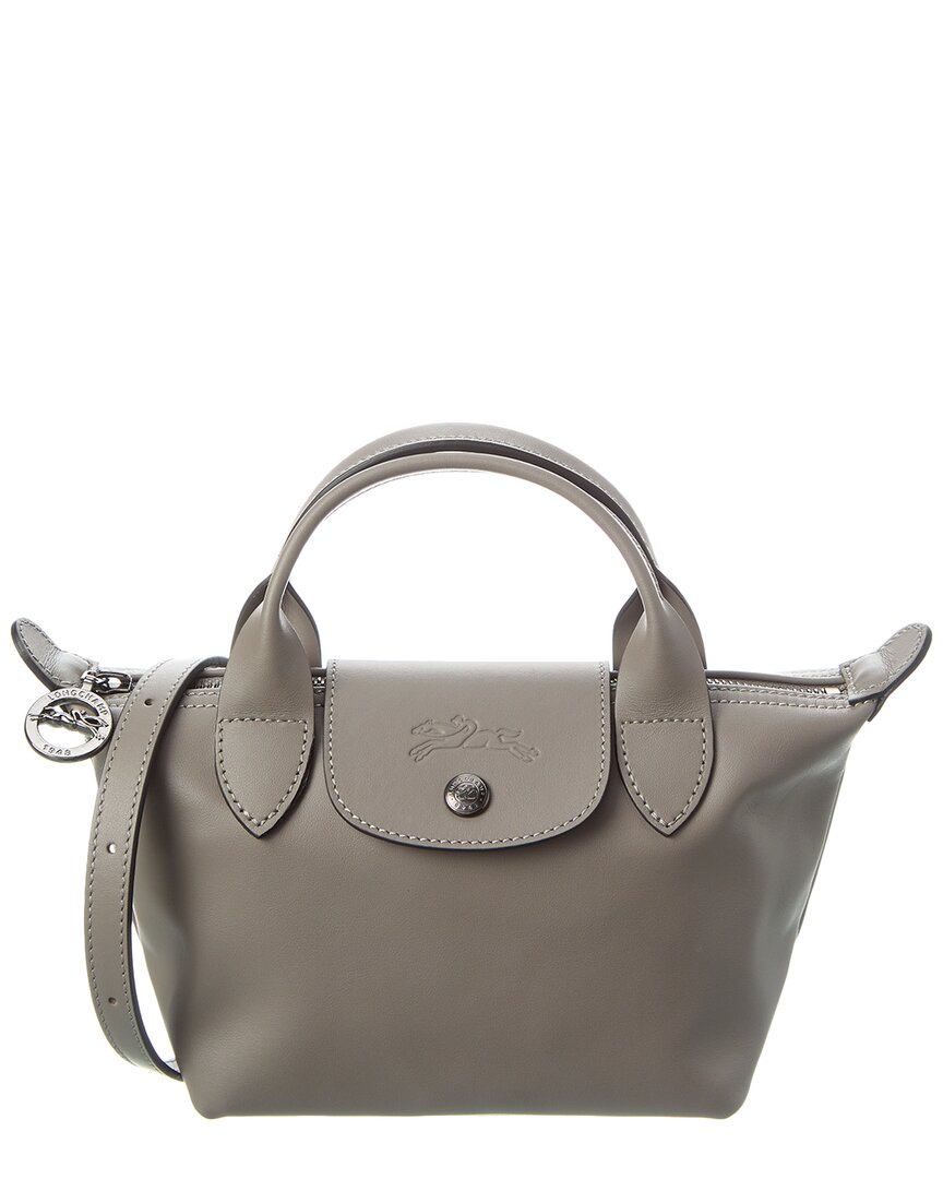 Longchamp Le Pliage Xtra Xs Leather Handbag, Os, Gray