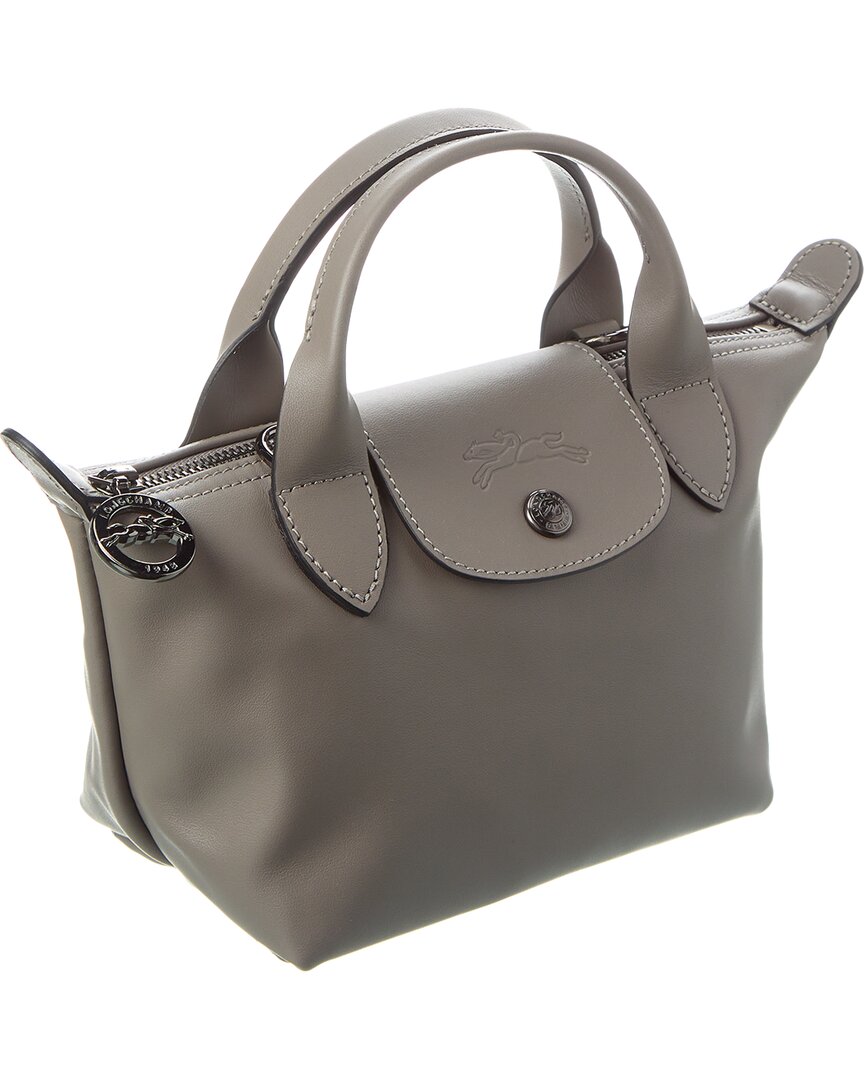 Longchamp Le Pliage Xtra Xs Leather Handbag, Os, Gray