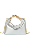 Tiffany & Fred Paris Smooth Metallic Leather Top-Handle Crossbody