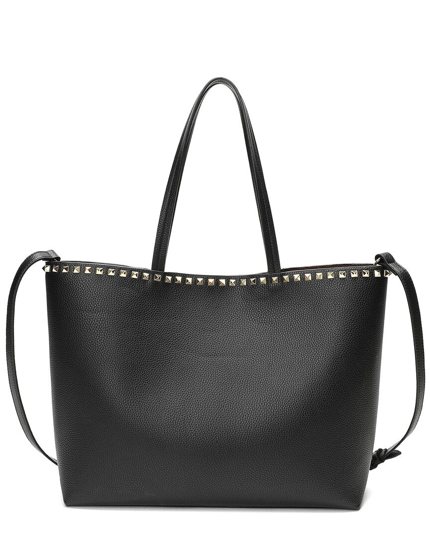 Tiffany & Fred Paris Top-Grained Leather Tote Black ONE SIZE