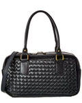 Persaman New York Chloe Woven Leather Shoulder Bag, Black