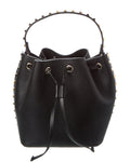 Valentino Rockstud Grainy Leather Bucket Bag (   ) Black ONE SIZE
