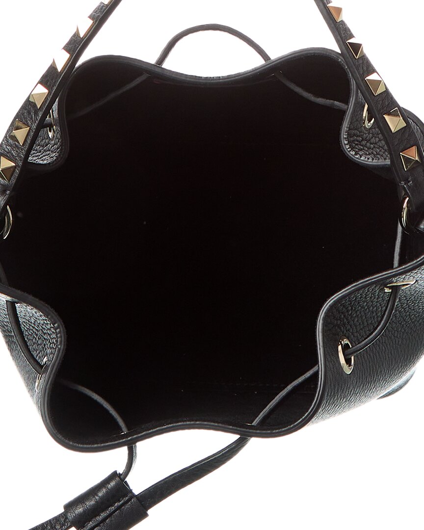 Valentino Rockstud Grainy Leather Bucket Bag (   )