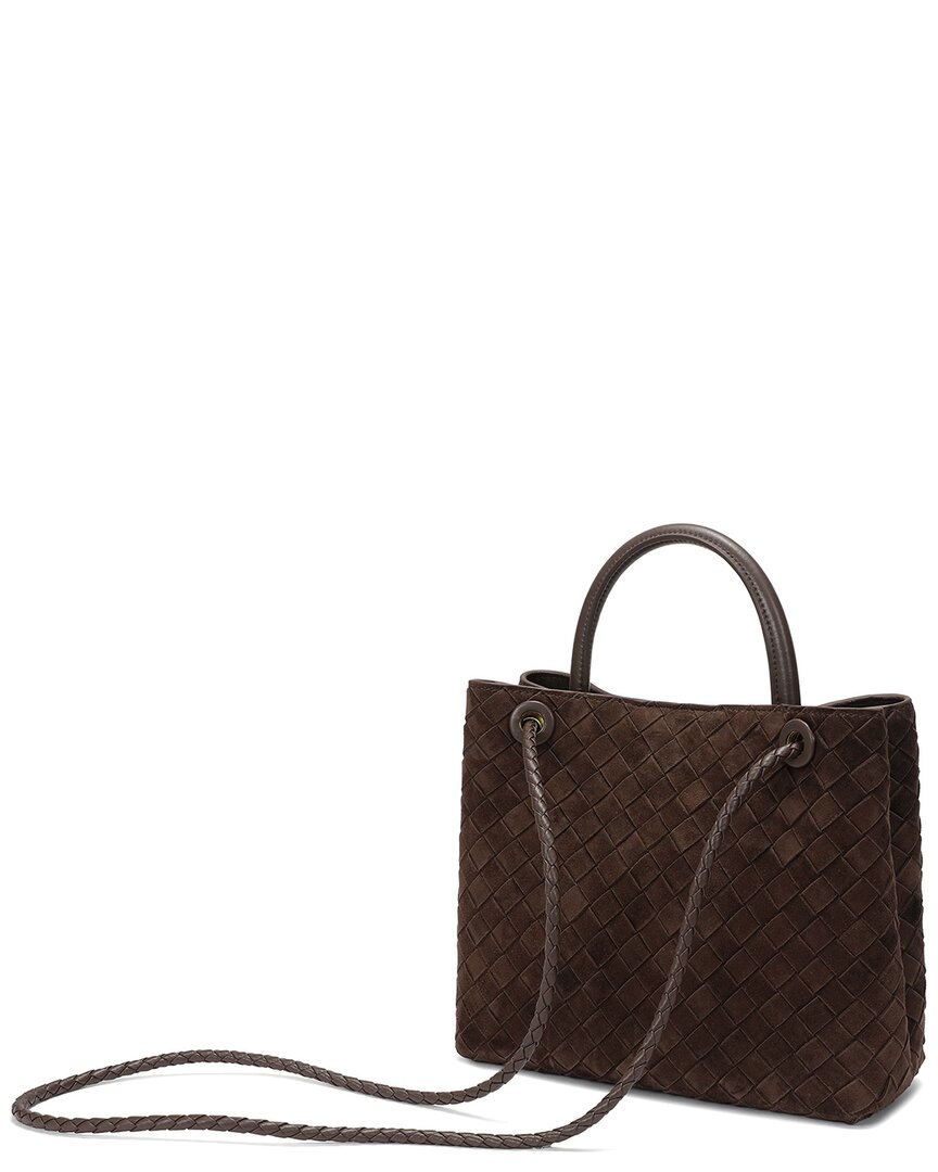 Tiffany & Fred Paris Hand-Woven Suede Bag, Brown