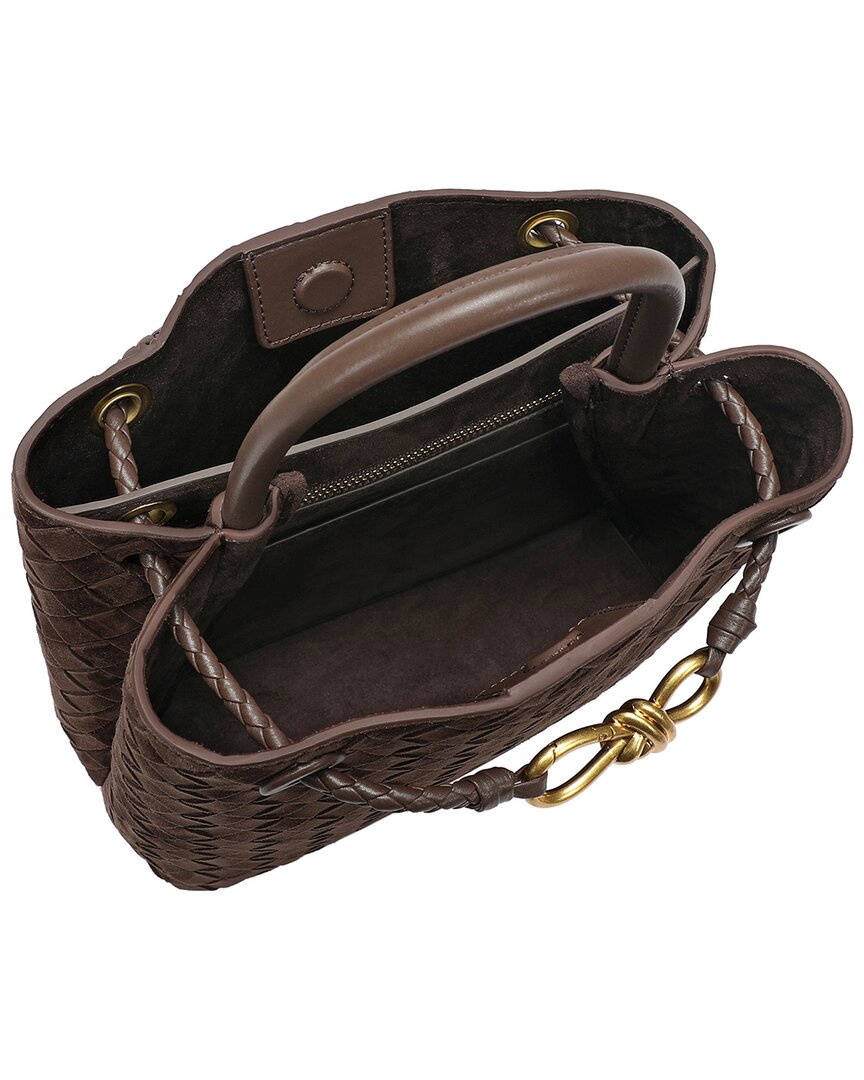 Tiffany & Fred Paris Hand-Woven Suede Bag, Brown
