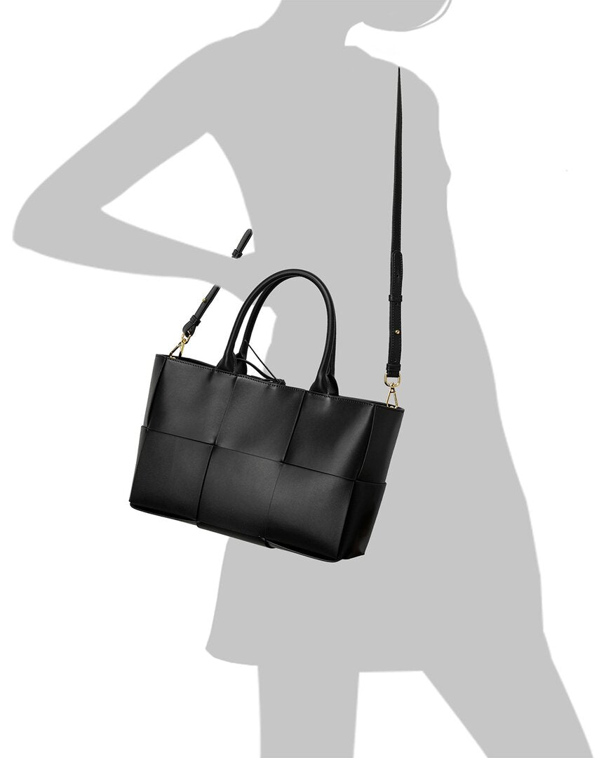 Tiffany & Fred Paris Woven Smooth Leather Tote