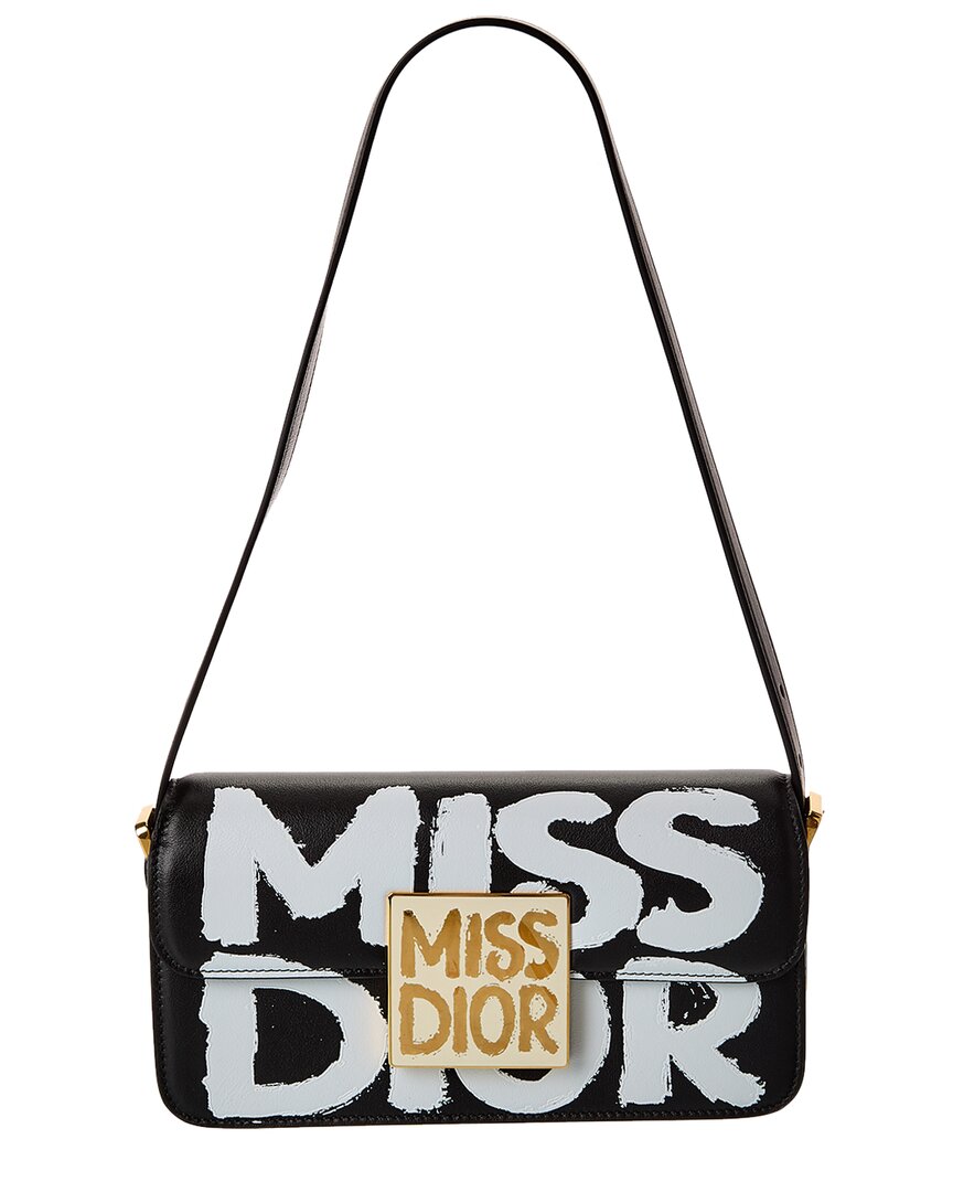 Dior Miss Dior Leather Shoulder Bag Black ONE SIZE