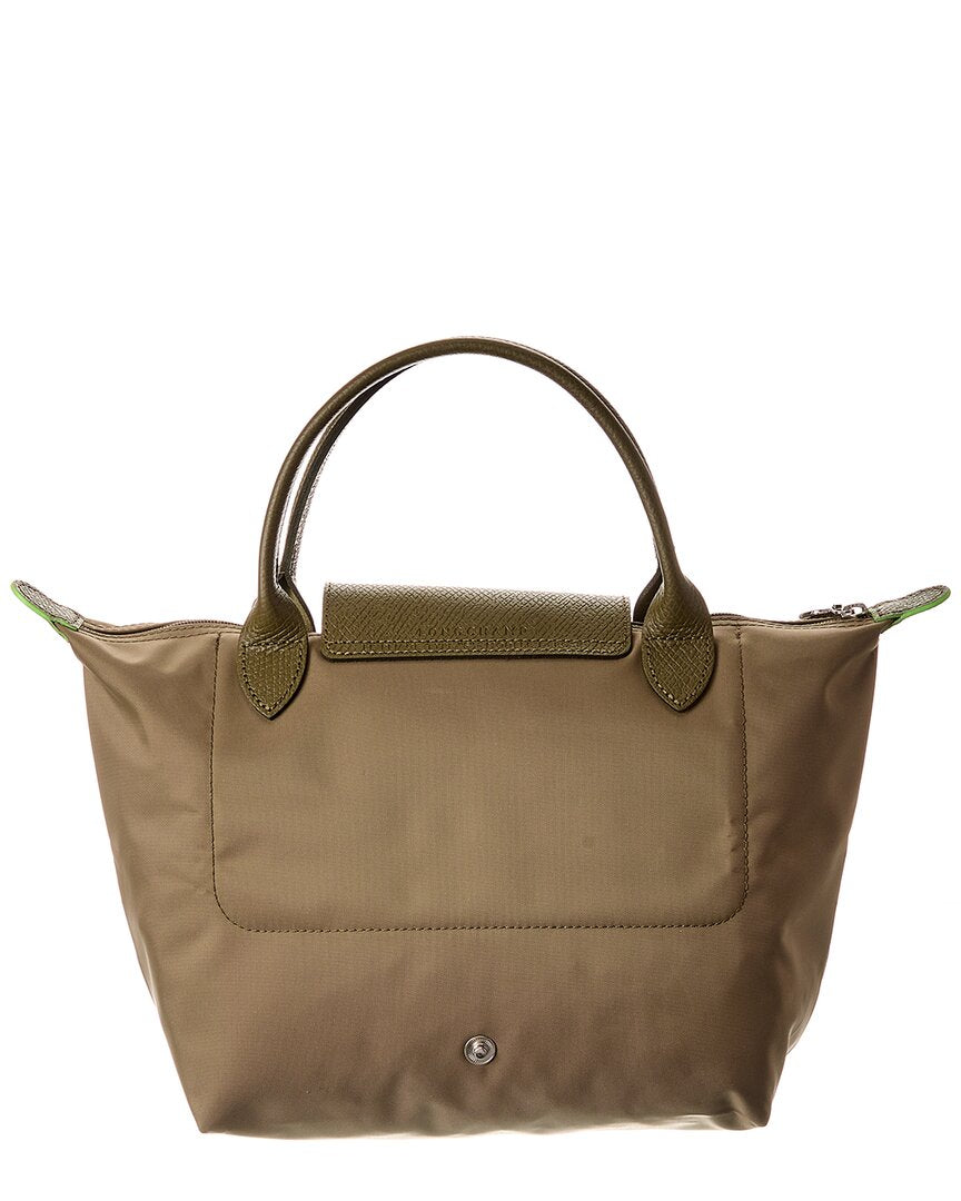 Longchamp Le Pliage Green Small Canvas Short Handle Handbag
