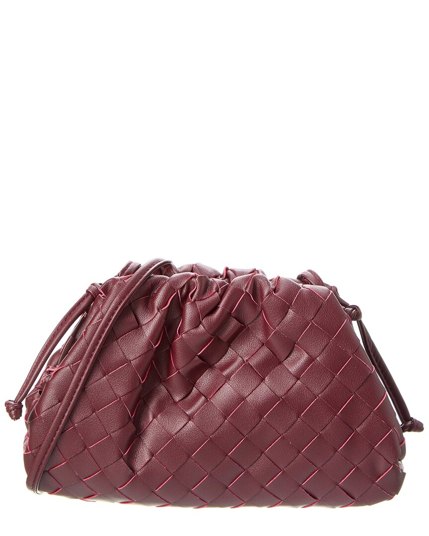 Tiffany & Fred Paris Woven Leather Crossbody Pouch Red ONE SIZE