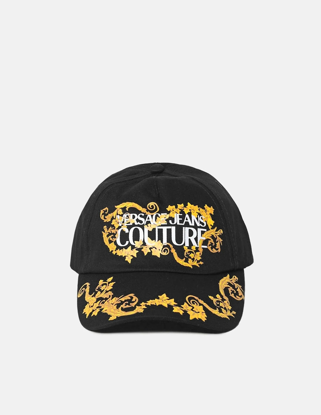 Versace Jeans Couture Black/Gold Classic Gold tone Leaf Pattern Signature Baseball Cap