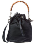 Gucci Black Not Selected Nylon Bamboo Two-Way Bucket Bag (Authentic  )