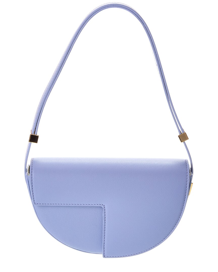 Patou Leather Shoulder Bag Blue ONE SIZE