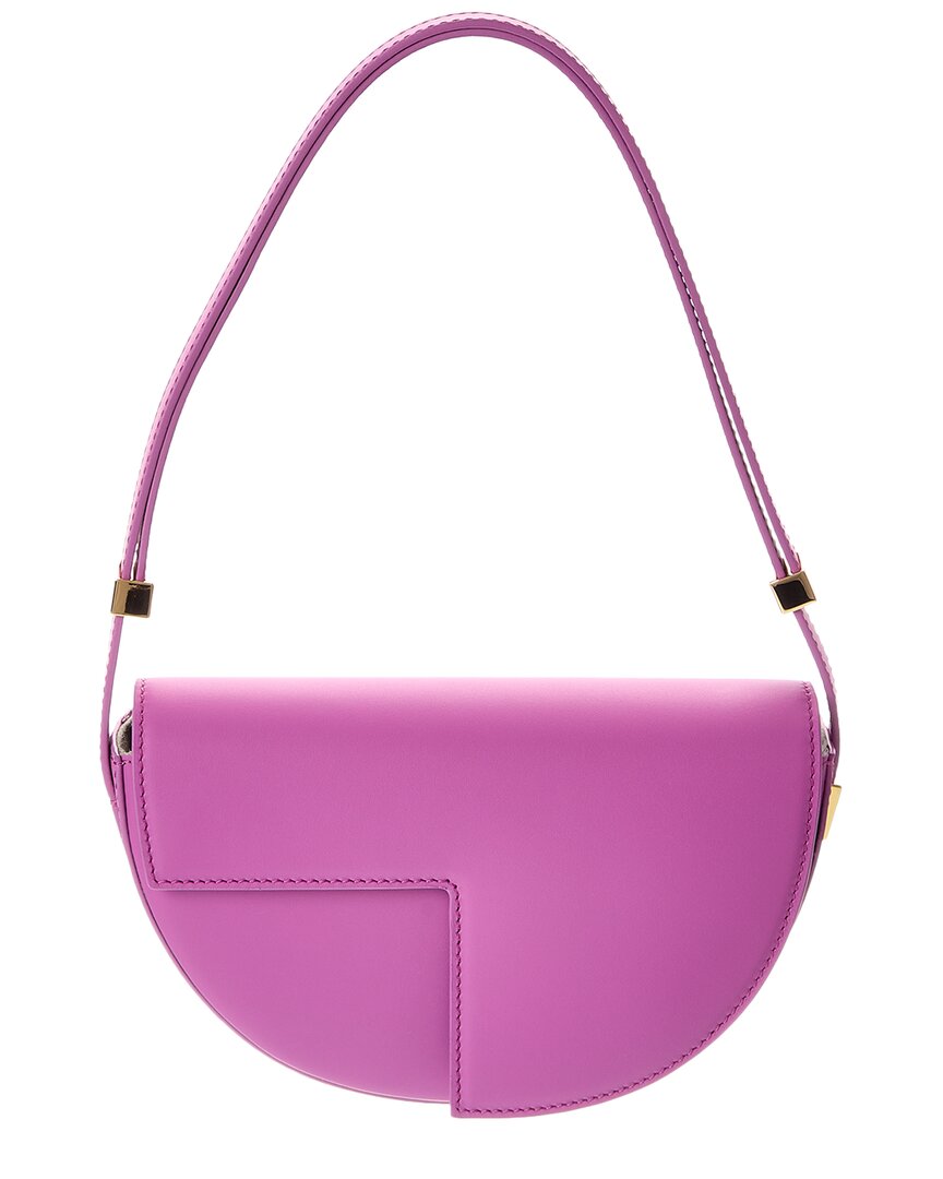 Patou Leather Shoulder Bag Purple ONE SIZE