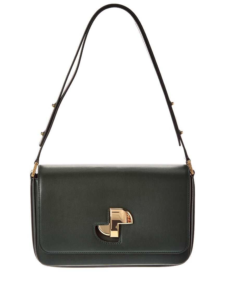 Patou Le Lock Leather Shoulder Bag Green ONE SIZE