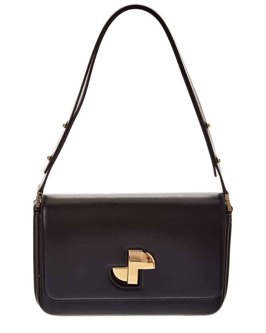 Patou Le Lock Leather Shoulder Bag Black ONE SIZE