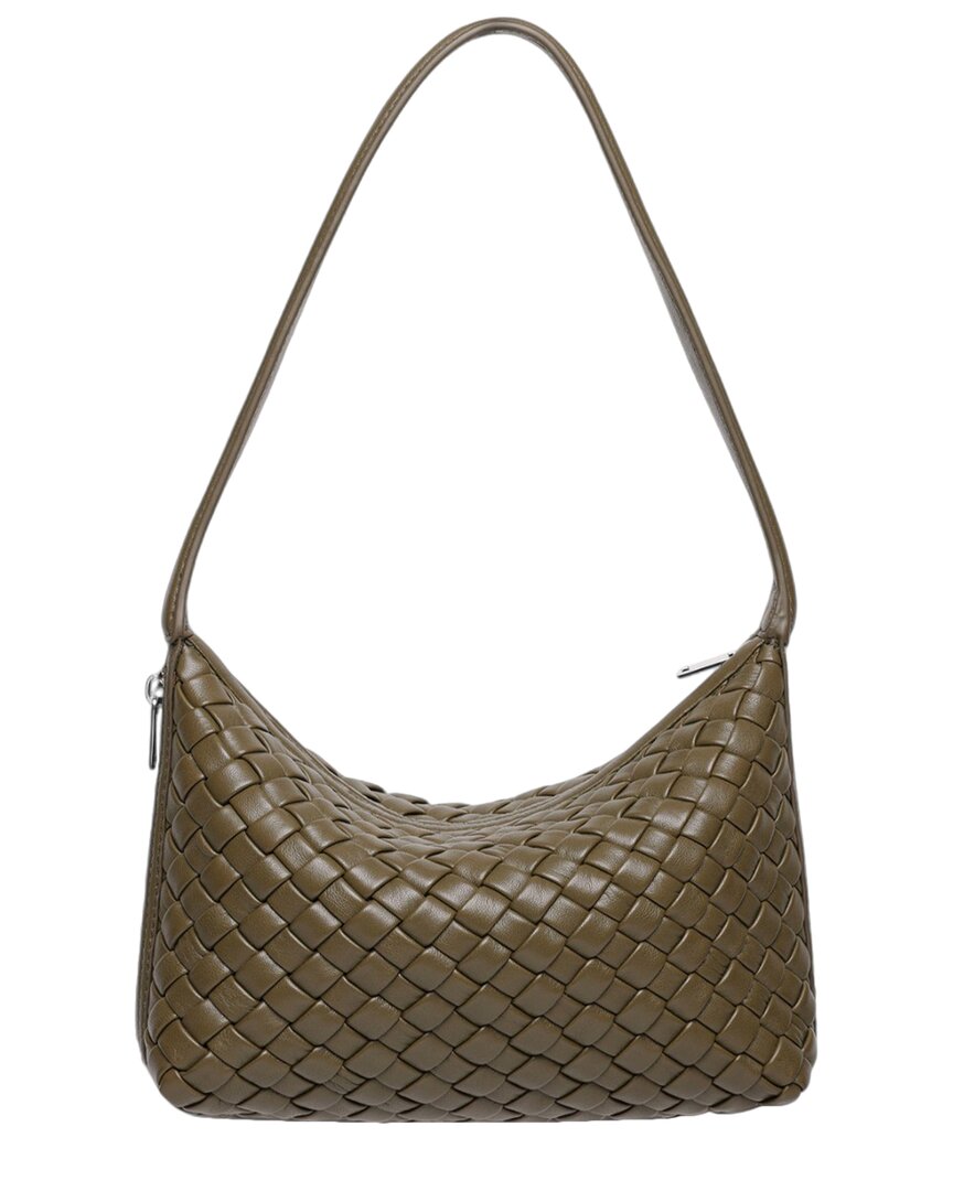 Walter Baker Hazel Leather Shoulder Bag Dark Olive ONE SIZE