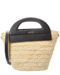 Jason Wu Straw & Leather Bucket Bag Brown Multi ONE SIZE