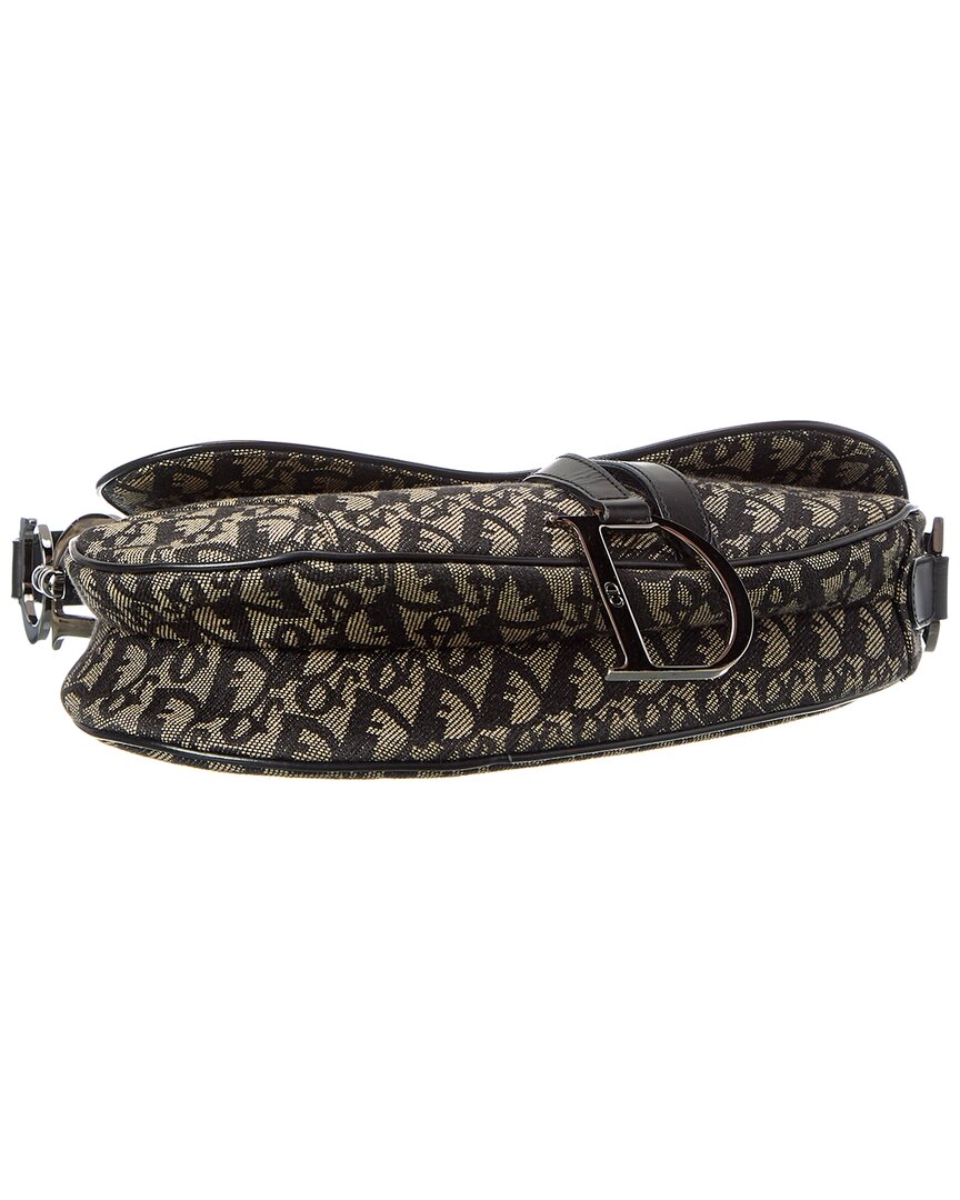 Dior Black Canvas Oblique Saddle Bag (Authentic  )
