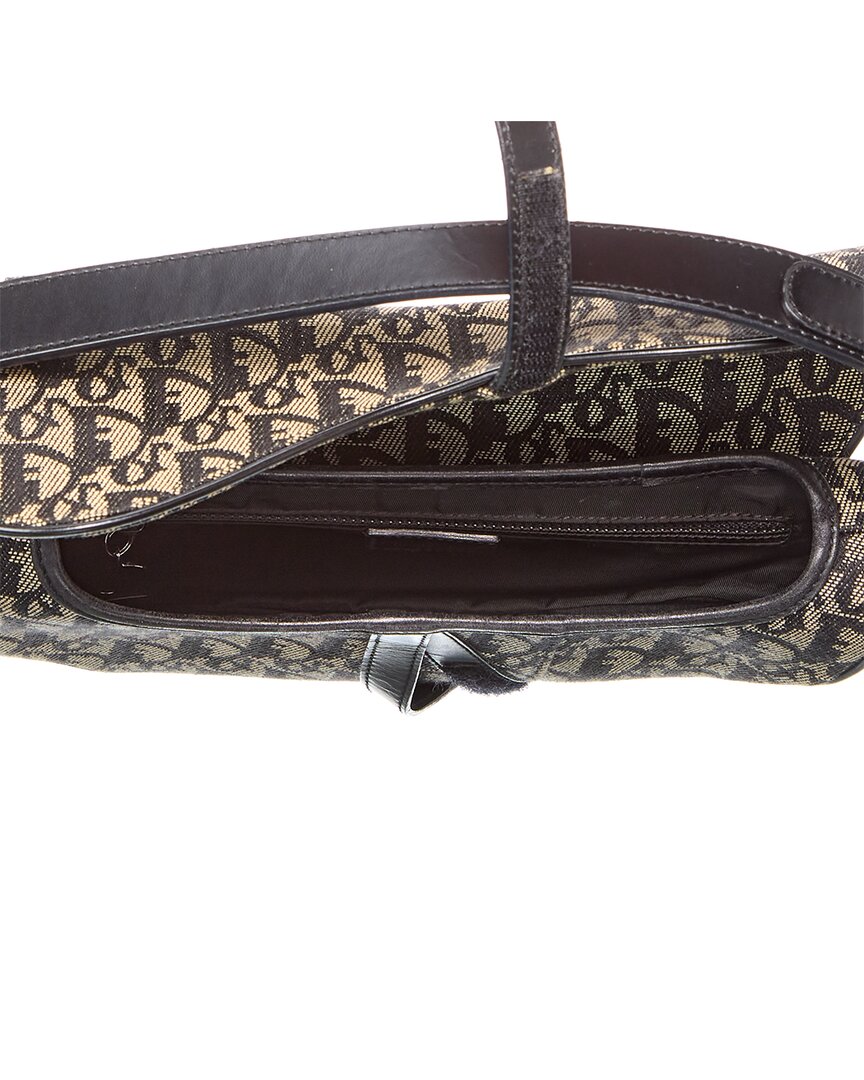 Dior Black Canvas Oblique Saddle Bag (Authentic  )