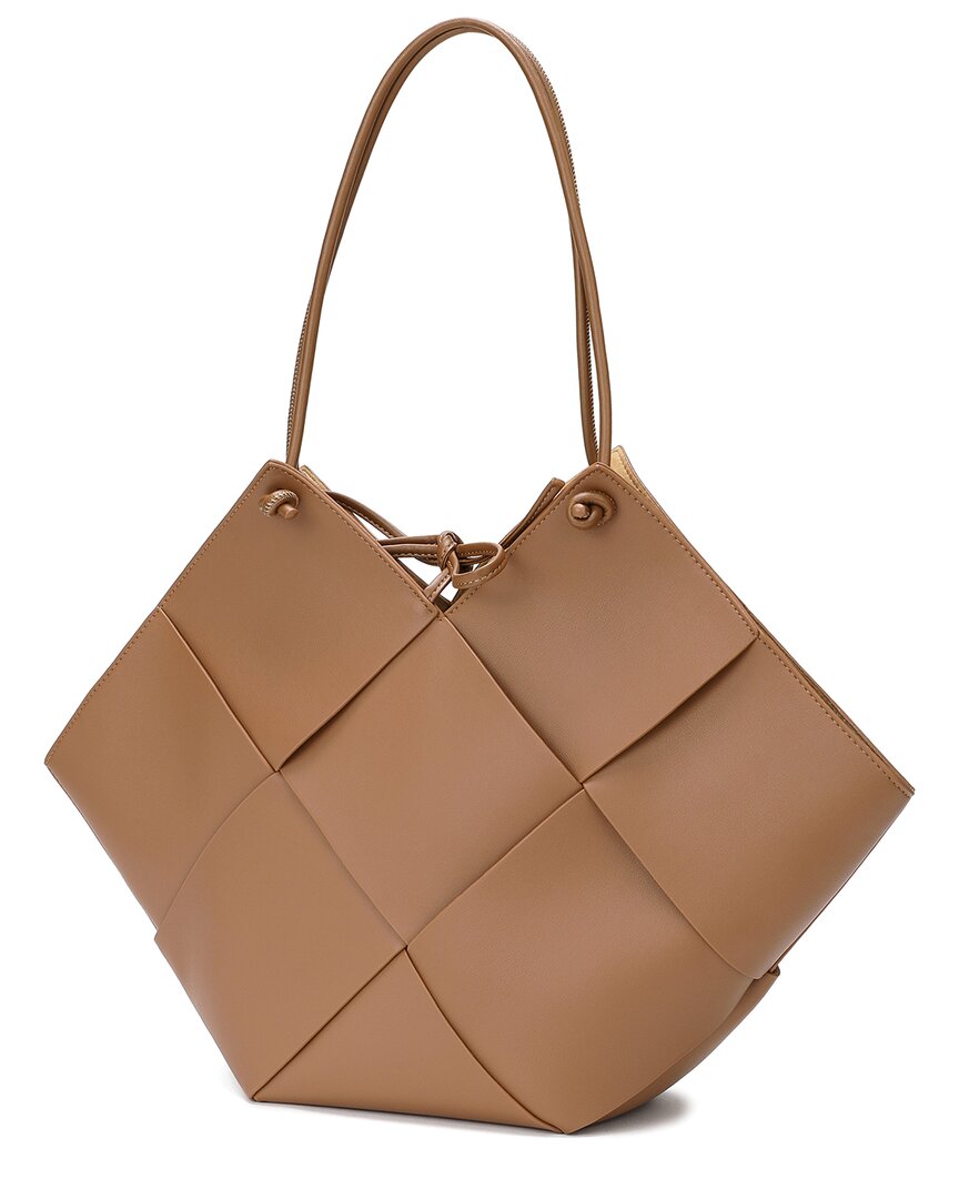 Tiffany & Fred Paris Woven Leather Messenger Bag
