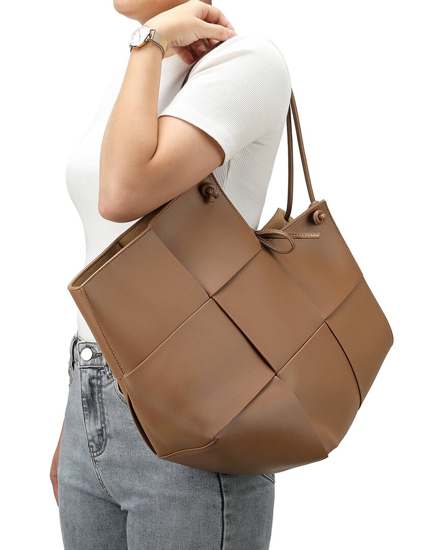 Tiffany & Fred Paris Woven Leather Messenger Bag