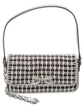 Self-Portrait Crystal Leather Baguette Bag Black ONE SIZE