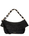 Loewe Ola Medium Raffia & Leather Shoulder Bag