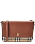 Burberry Penny Foldover E-Canvas & Leather Shoulder Bag (   )