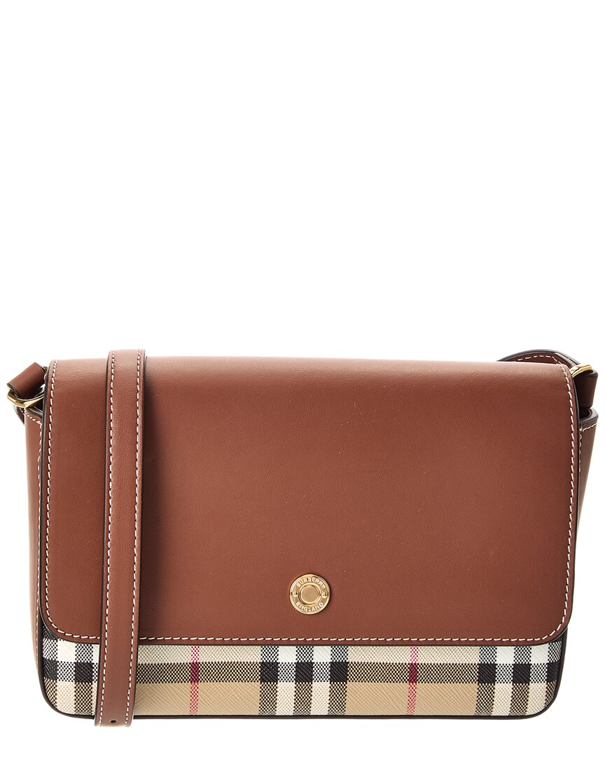 Burberry Penny Foldover E-Canvas & Leather Shoulder Bag (   )
