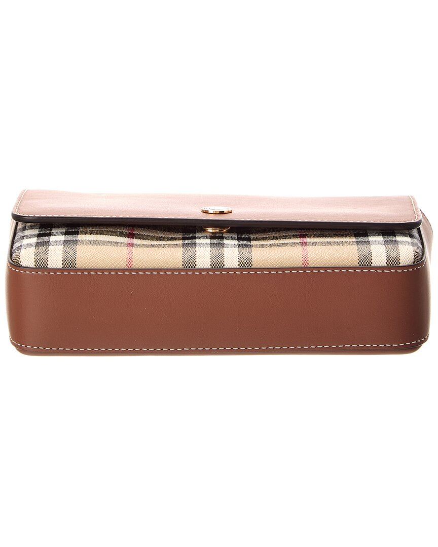 Burberry Penny Foldover E-Canvas & Leather Shoulder Bag (   )