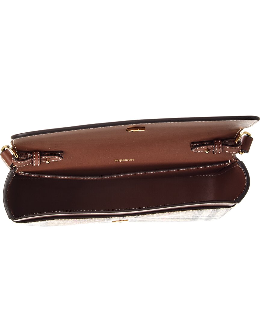 Burberry Penny Foldover E-Canvas & Leather Shoulder Bag (   )
